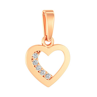 Підвіс золотий "Серце" з доріжкою з фіанітів (арт. 440710)