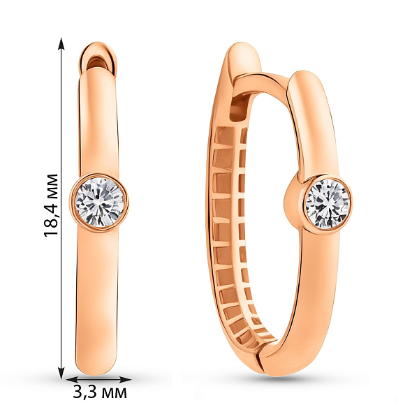 Золотые серьги с фианитами (арт. 1091034/20) – изображение 4