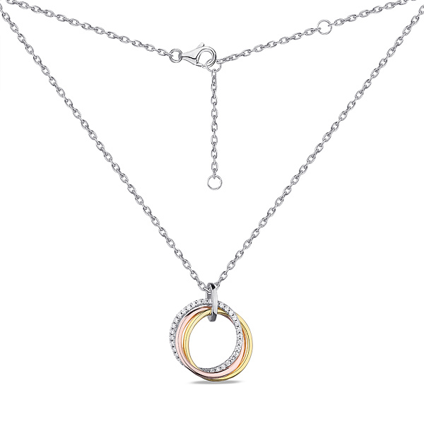 Серебряное колье красным и желтым родированием (арт. 7507/1642бжк) – изображение 2