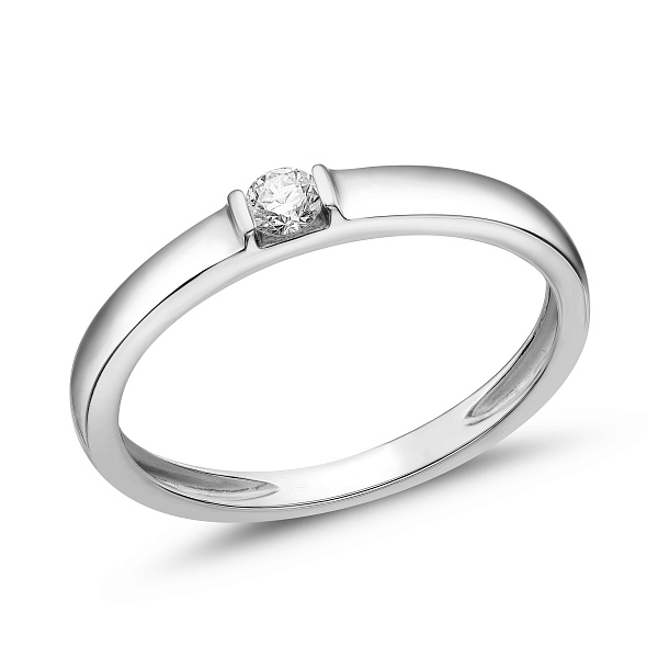 Каблучка з білого золота з діамантом (арт. К011092005б) – зображення 1
