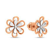 Золоті сережки пусети Квіточки (арт. 111065кб)