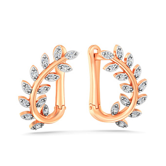 Фото Золоті сережки Гілочка з фіанітами (арт. 111258)