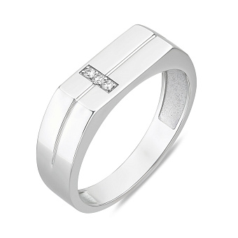 Печатка из белого золота с бриллиантами (арт. К170086005б)