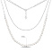 Серебряное двойное колье с жемчугом (арт. 7507/2536жб) – изображение 2