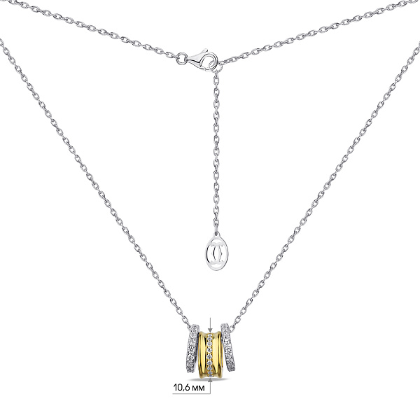 Колье из серебра с желтым родированием и фианитами (арт. 7507/1612бж) – изображение 3