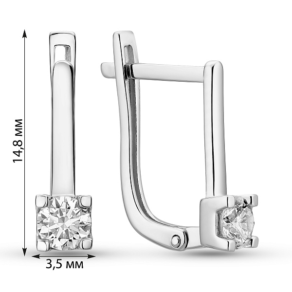 Серьги из белого золота с бриллиантами (арт. С011779030б) – изображение 2