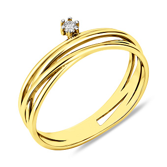 Фото Золотое кольцо Синергия с фианитом (арт. 140763ж)