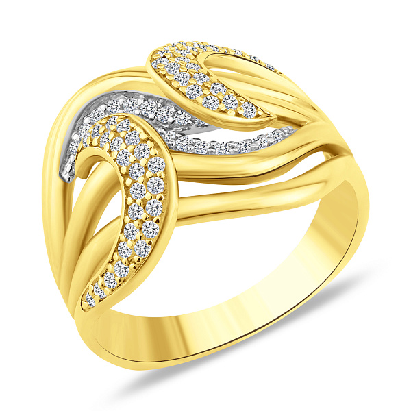 Каблучка з жовтого золота з фіанітами (арт. 151713ж) – зображення 1