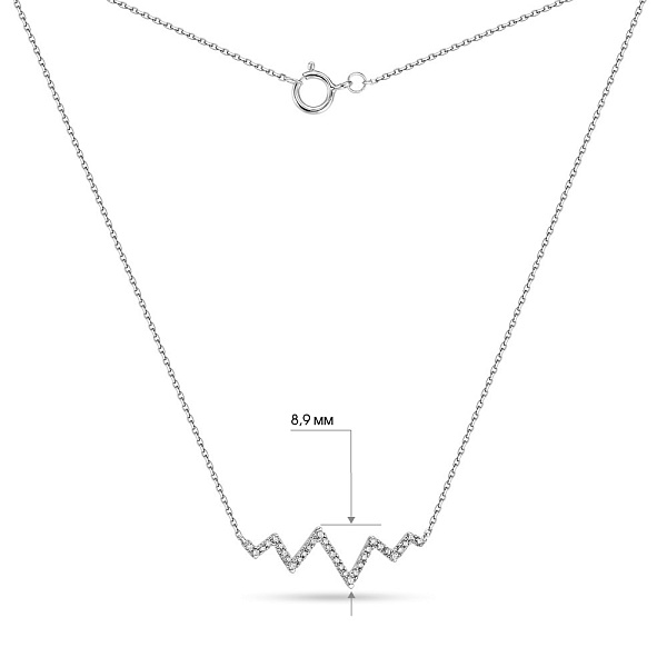 Колье из белого золота Пульс с бриллиантами (арт. Ц341285015б) – изображение 4