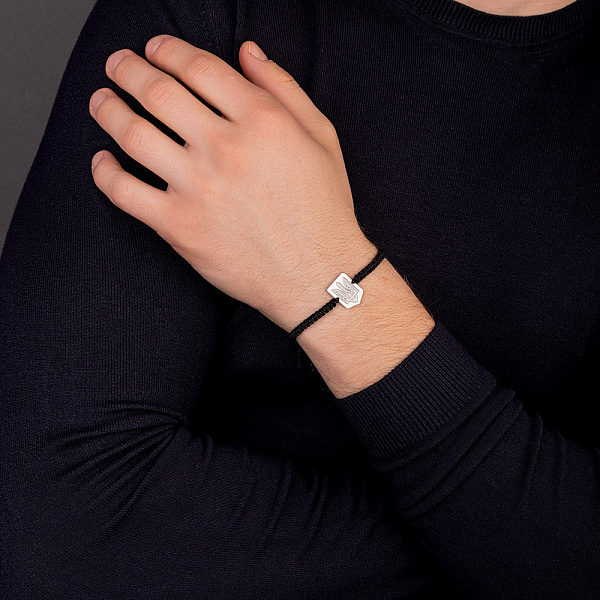 Браслет на нити с серебряной вставкой (арт. Х340075ч) – изображение 2