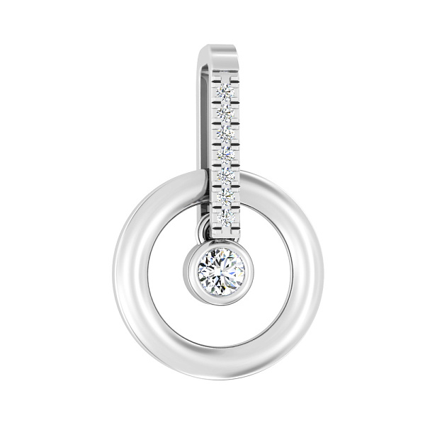 Кулон из белого золота с фианитами (арт. 440522б) – изображение 1
