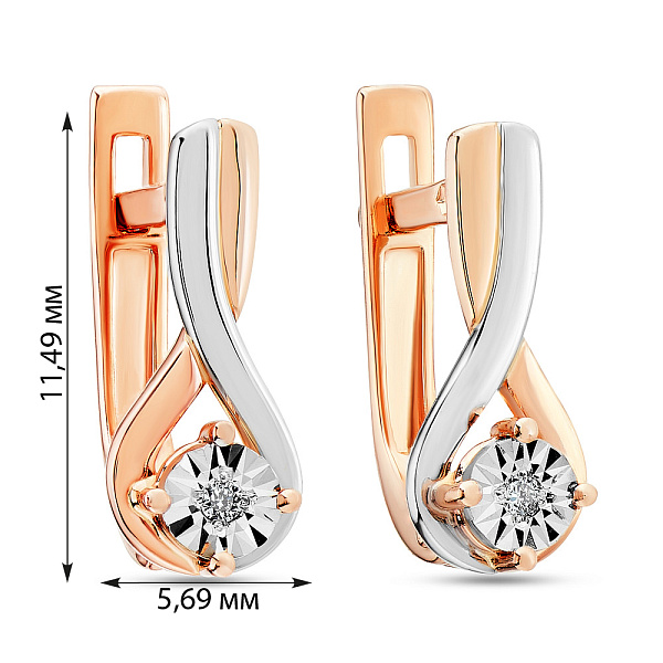 Золоті сережки з діамантами (арт. С011058) – зображення 2