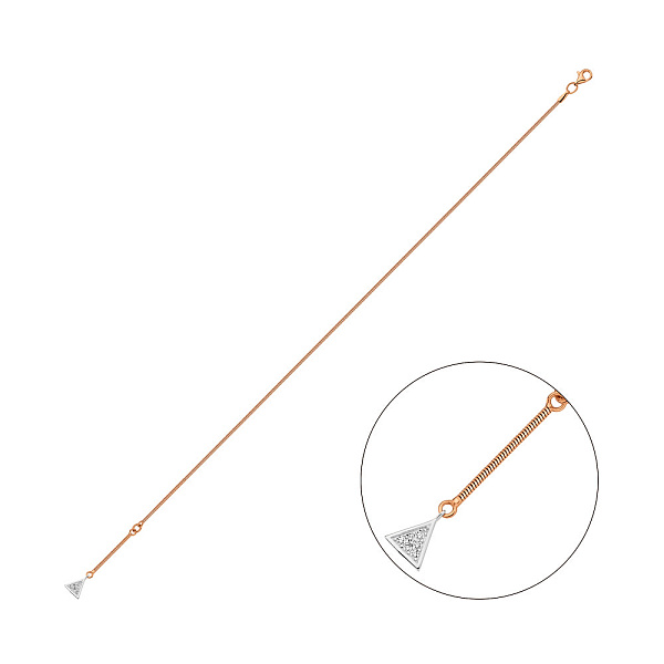 Золотой браслет на ногу с подвесной частью (арт. 326307кбн) – изображение 1