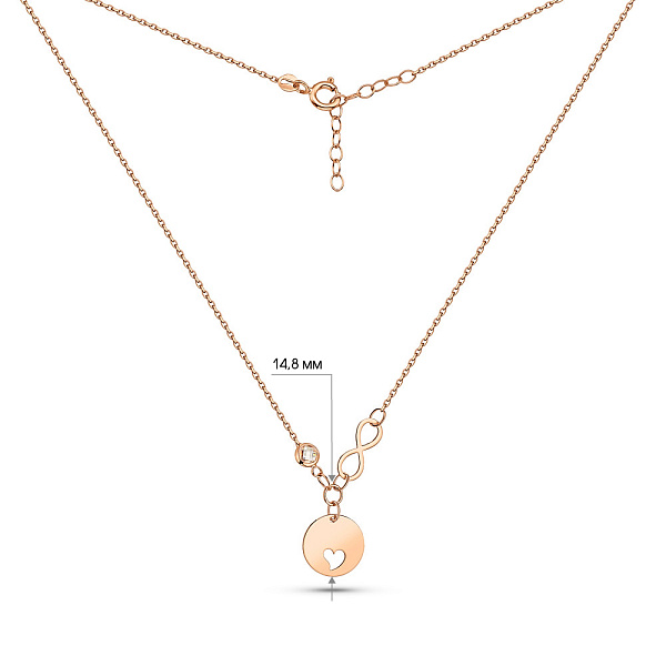 Золоте кольє з фіанітом (арт. 352492) – зображення 3