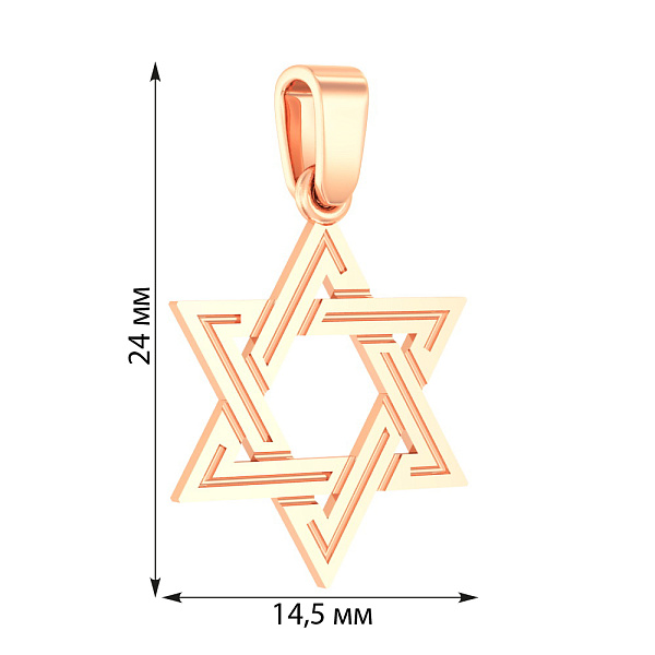 Золота підвіска «Зірка Давида» (арт. 440243) – зображення 2