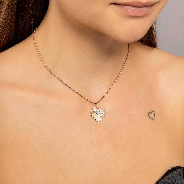 Золотая подвеска Сердечко с фианитами (арт. 4401025а) – изображение 6