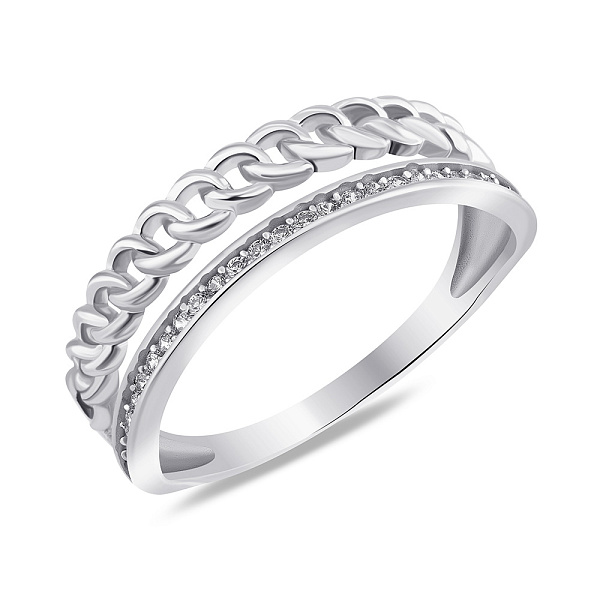 Серебряное кольцо Цепь с фианитами (арт. 7501/7079) – изображение 1