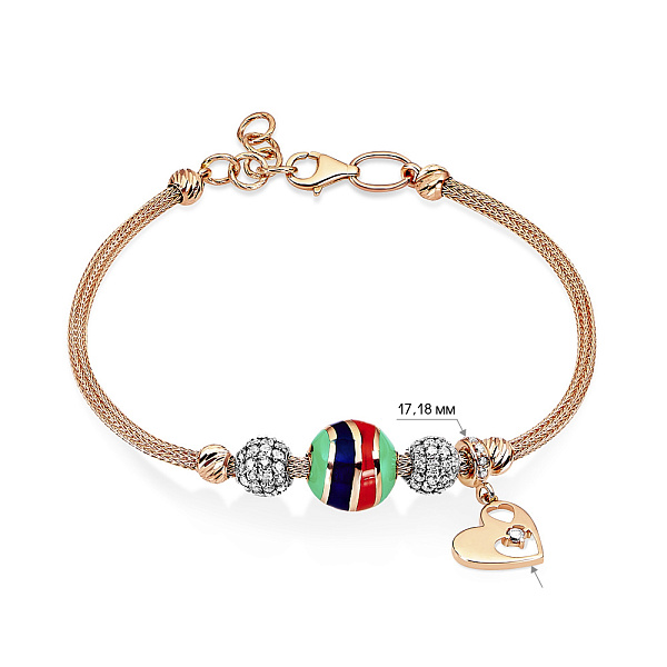 Браслет из золота с эмалью и фианитами (арт. 325053еП2) – изображение 3