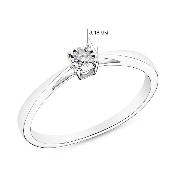 Золота каблучка з діамантом (арт. К341165005б) – зображення 2