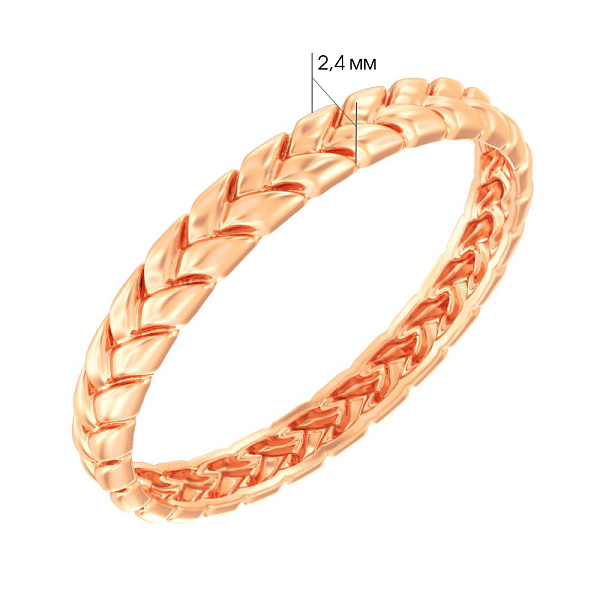 Кольцо из красного золота с узором (арт. 140870) – изображение 5