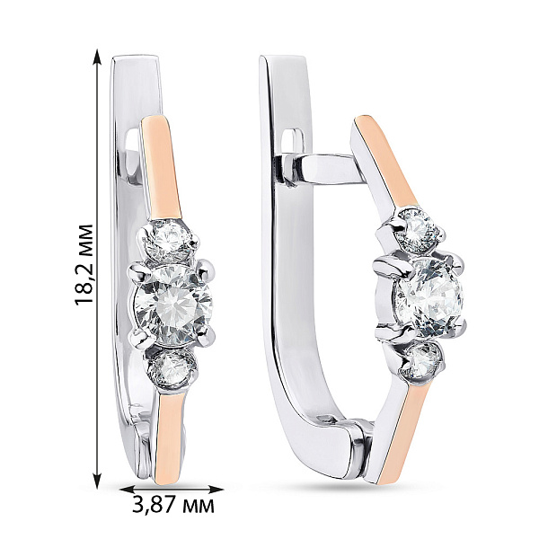 Серебряные серьги с фианитами (арт. 7202/435сю) – изображение 2