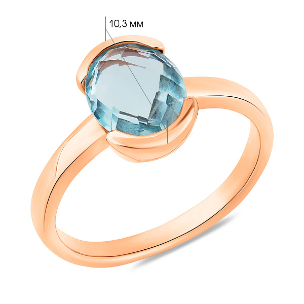 Золотое кольцо с кварцем (арт. 151965) – изображение 3