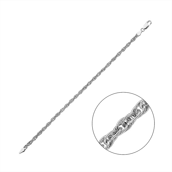 Серебряный браслет с плетением Жгут (арт. 0313303) – изображение 1