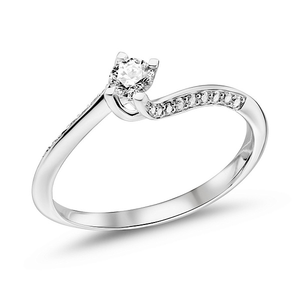 Помолвочное золотое кольцо с бриллиантами (арт. К341583030б) – изображение 1