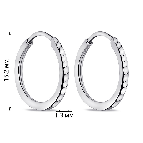 Серебряные серьги-кольца (арт. 7502/1-5001.0.9) – изображение 2