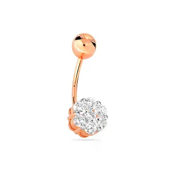 Золота сережка-пірсинг з фіанітами (арт. 360019)