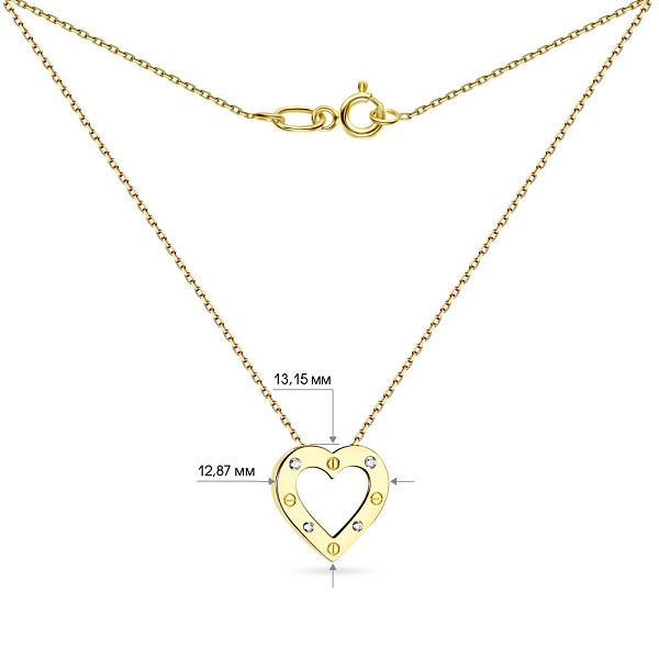 Кольє з жовтого золота з фіанітами (арт. 351571ж) – зображення 3