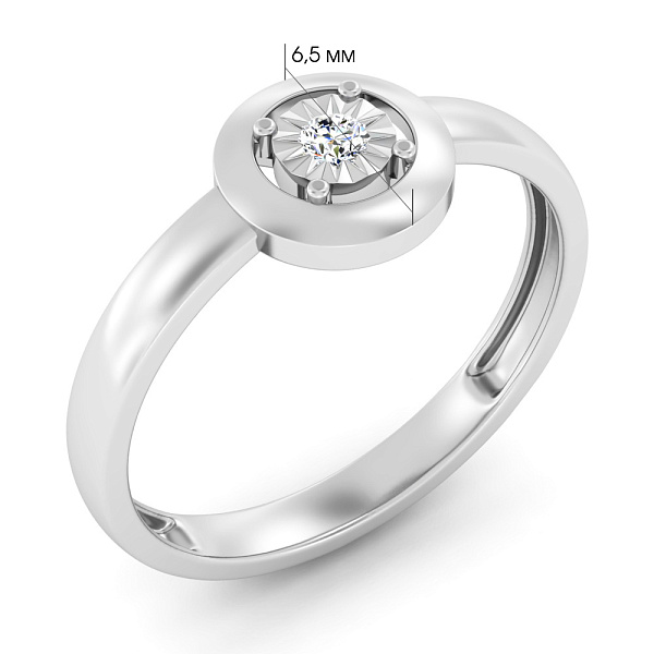 Кольцо из белого золота с бриллиантом (арт. К011726005б) – изображение 2
