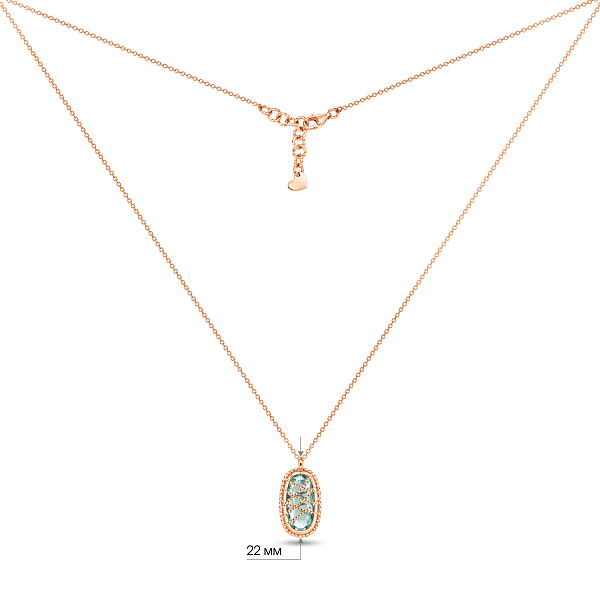 Золотое колье с кварцем (арт. 370089Пкс) – изображение 5