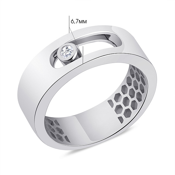 Кольцо серебряное с одним фианитом (арт. 7501/5404) – изображение 2