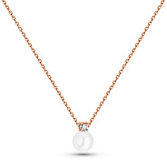 Золоте кольє з діамантом і перлиною (арт. 7109968201)