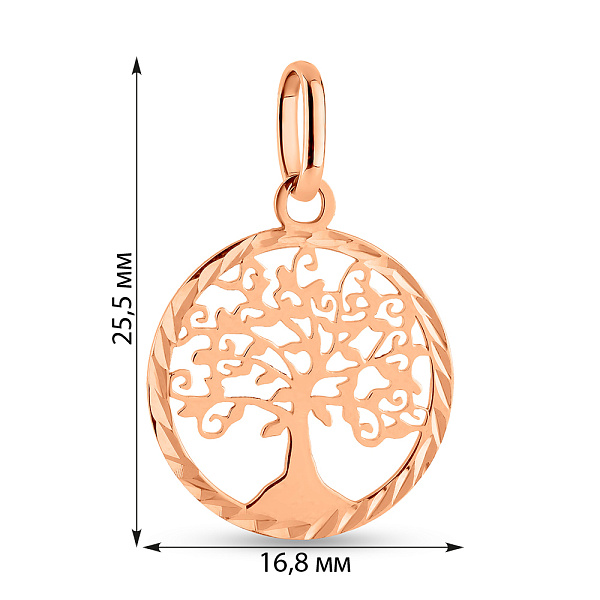 Золотой подвес Дерево жизни без камней (арт. 424840) – изображение 3
