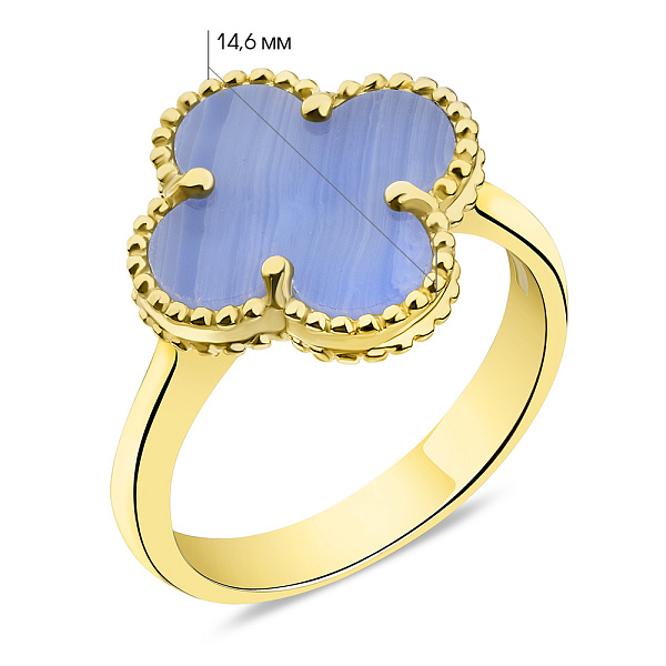 Серебряное кольцо с желтым родированием и халцедоном (арт. 7501/6566/15жхлф) – изображение 2