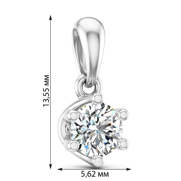 Золотой подвес с бриллиантом (арт. П01116405546б) – изображение 2