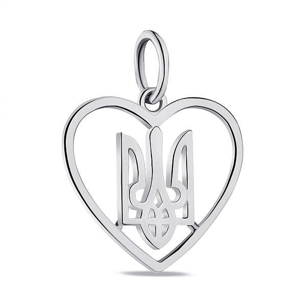 Серебряный кулон Герб Украины-Трезубец (арт. 7503/П2/3001) – изображение 1