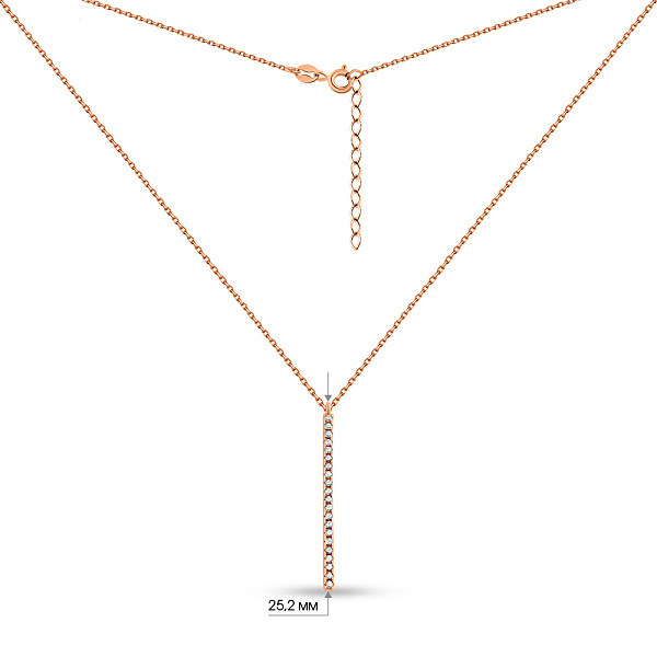 Золоте двостороннє кольє з білими і чорними фіанітами (арт. 352451ч) – зображення 5