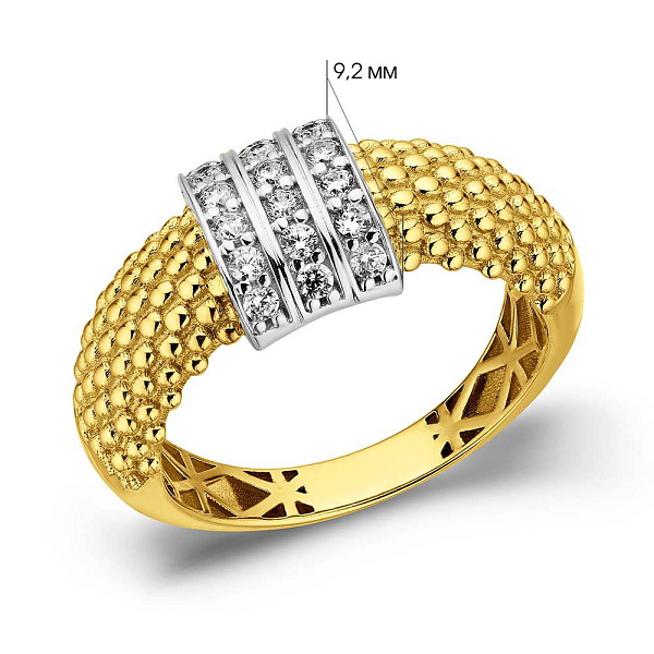 Золотое кольцо с фианитами (арт. 156716жр) – изображение 6