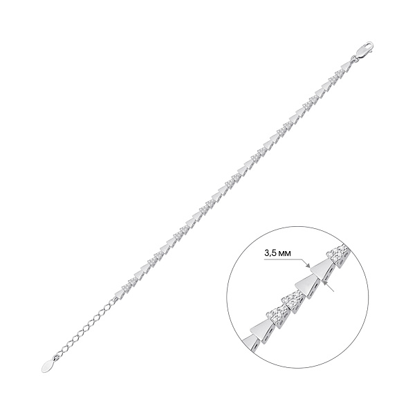 Серебряный браслет с фианитами (арт. 7509/4841) – изображение 2