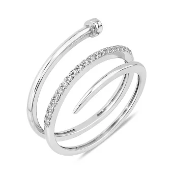 Золота каблучка з фіанітами (арт. 141032б)