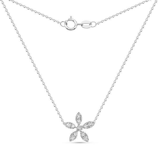 Золоте кольє Квітка з діамантами (арт. Ц341636020б) – зображення 2