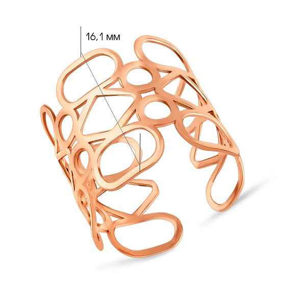 Широкое кольцо из красного золота (арт. 140026) – изображение 7