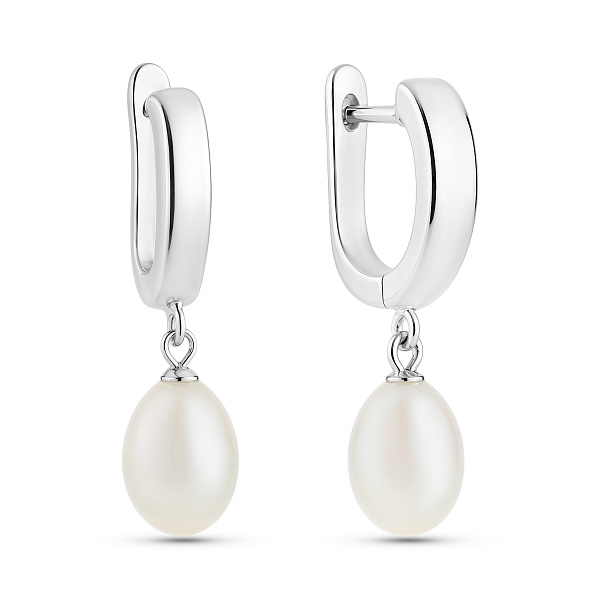 Серебряные серьги с жемчугом (арт. 7502/2110583жб) – изображение 1