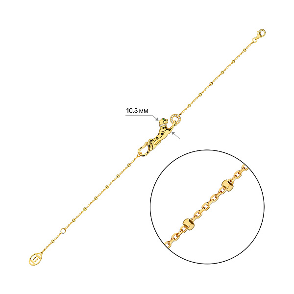Срібний браслет Пантера з жовтим родіюванням (арт. 7509/3745жеч) – зображення 2