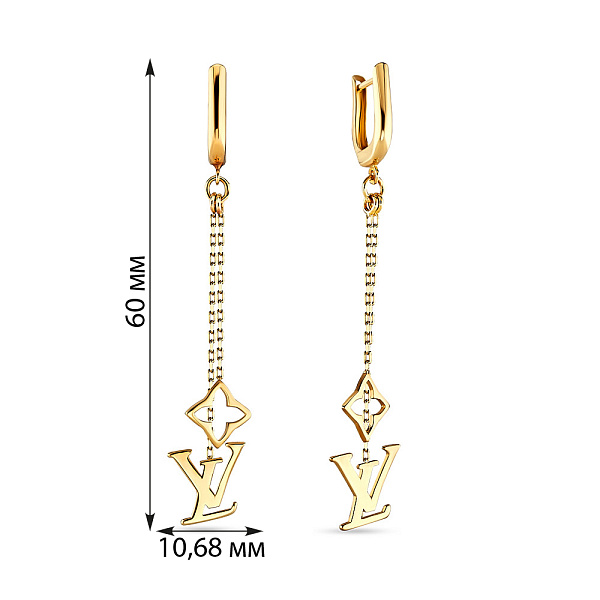 Серьги-подвески из желтого золота (арт. 106497ж) – изображение 5