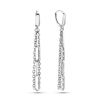 Фото Золотые серьги-подвески Звенья (арт. 1091579б)