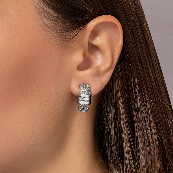 Серьги из белого золота (арт. 1092020б) – изображение 2